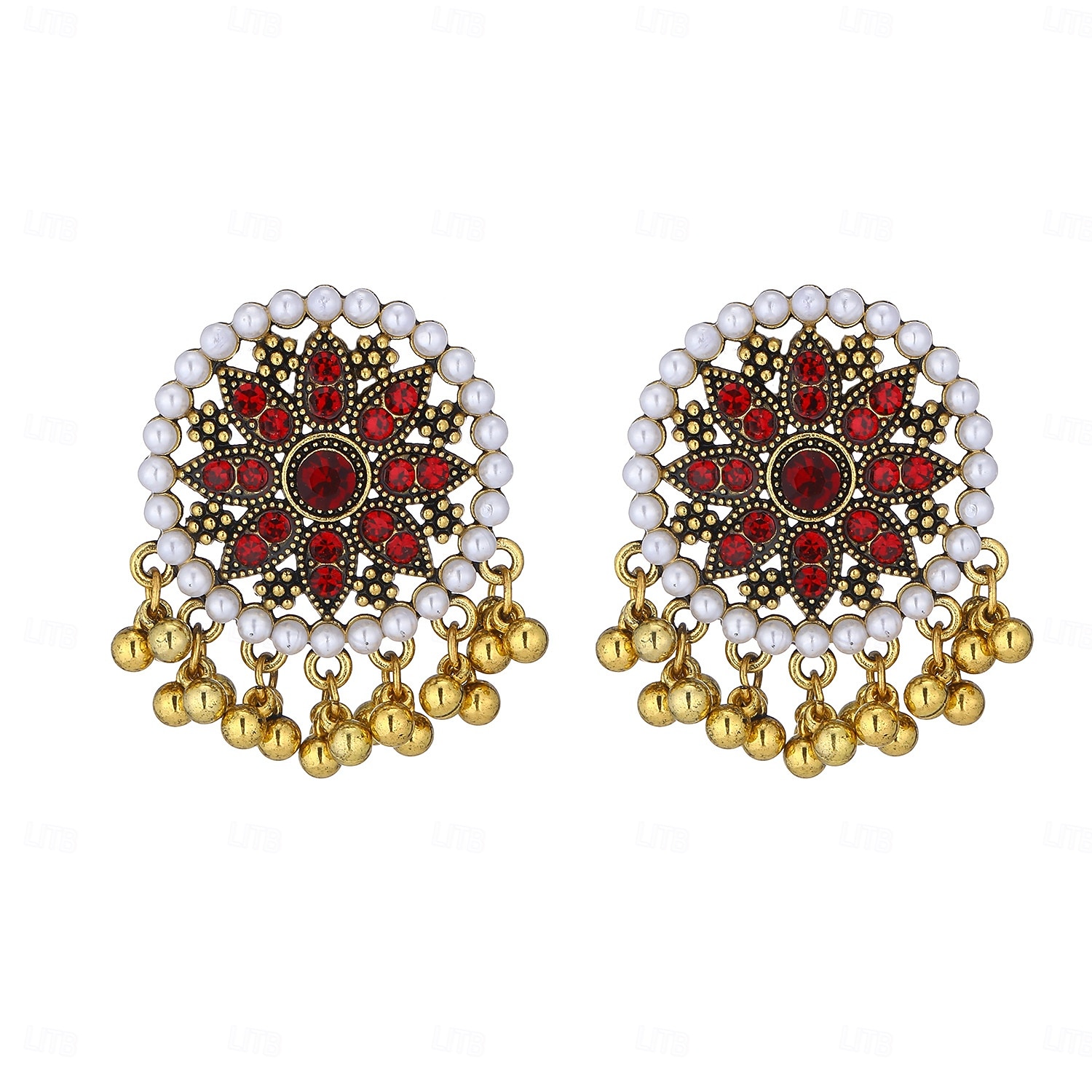 Mujer Pendientes colgantes Azul Piscina Blanco Rojo Diamante Sintético Legierung Vintage Redondo 2026 - $11.99 –P2