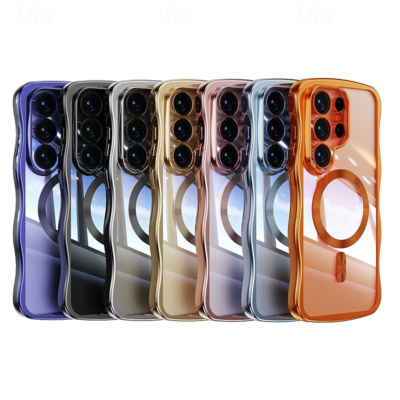 טלפון מגן עבור סמסונג גלקסי S26 אולטרה פלוס S25 Ultra Plus S25 אדג' S24 Ultra Plus S23 Ultra Plus S24 FE S23 FE כיסוי אחורי מגנטי תמיכה בטעינה אלחוטית עמיד בזעזועים רטרו צפוי 2026 - $12.99 –P5