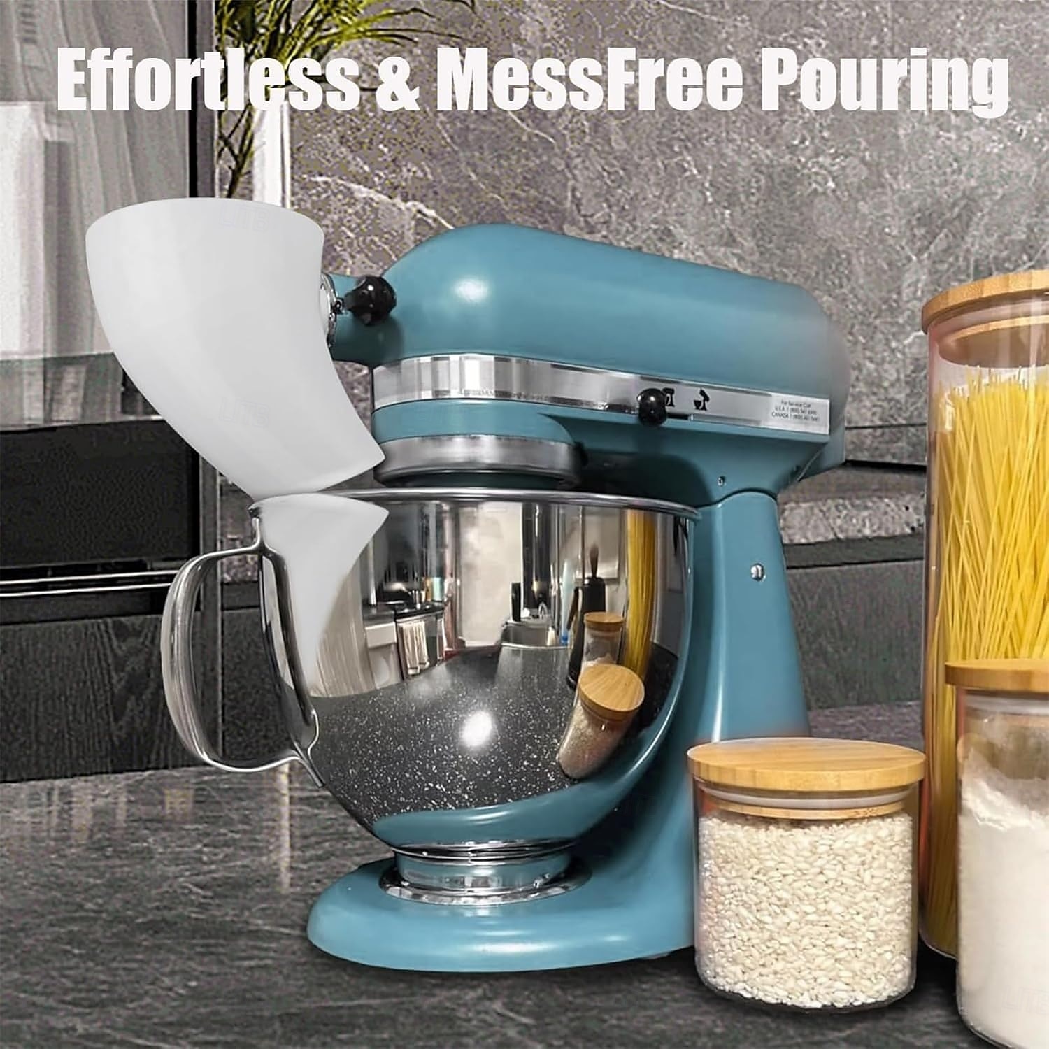 Воронка для муки для кухонного комбайна KitchenAid 5 л, насадка против разбрызгивания для стационарного миксера с откидной головкой 4,5 и 5 л (ksm150), инструмент для выпечки, пригодный для мытья в посудомоечной машине, удобный аксессуар для наливания. 2026 - $15.99 –P4