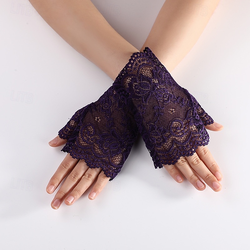 Elegantní Vinobraní Řvoucí 20s Rukavice Večerní rukavice Velký Gatsby Krajka Maškarní kostým Dámské Karneval Plesová maškaráda Ležérní Karneval Dospělí Rukavice 2026 - $25.99 –P5