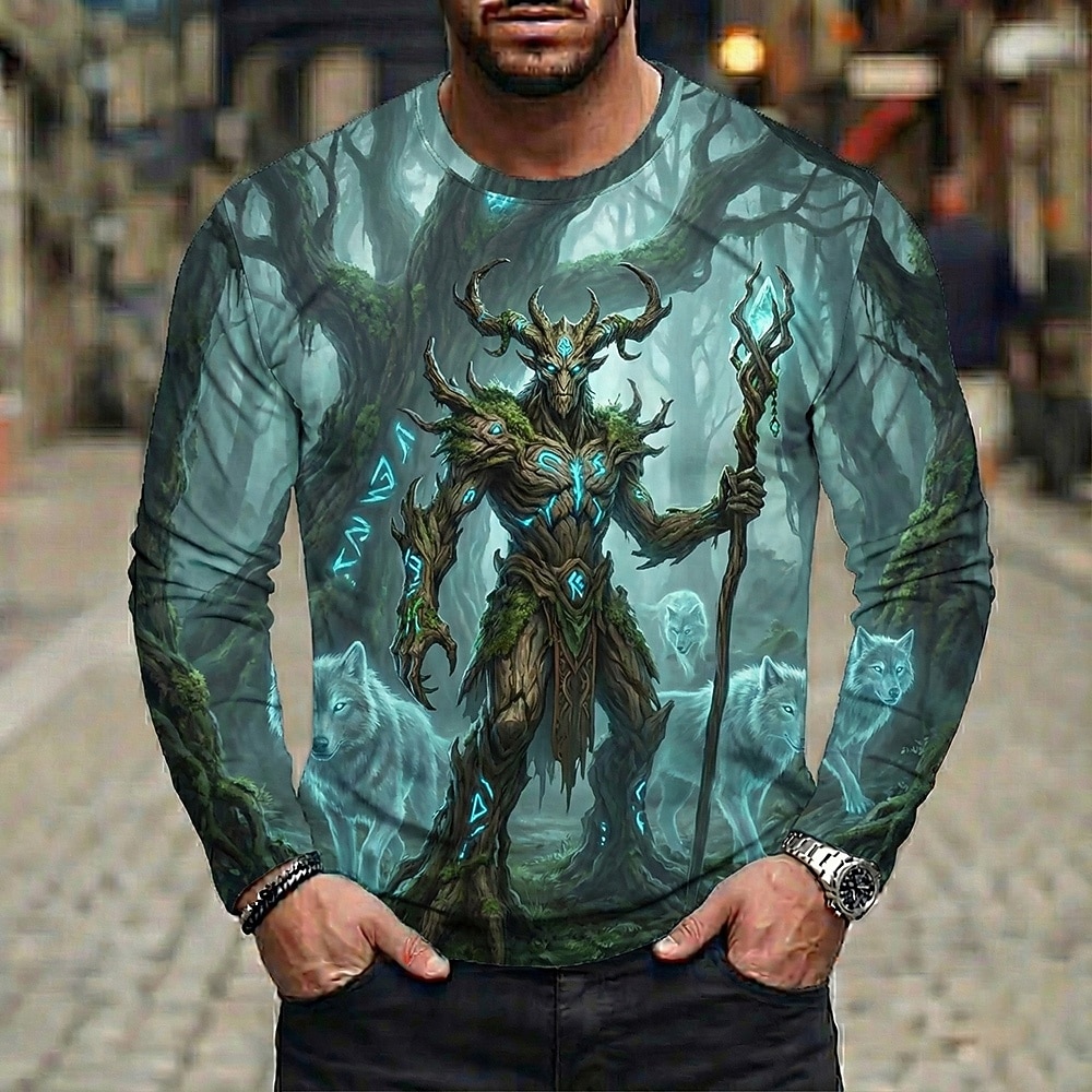 Hombre 3D Camiseta Manga Larga Camiseta Impresión 3D Cuello Barco Camisa Moda Básico Casual Diario Calle Azul Piscina Negro 1 Negro 2 Verano Primavera Ropa S M L XL XXL XXXL 2026 - $23.99 –P2