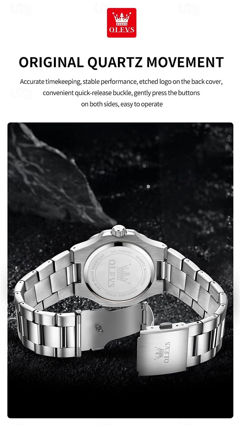 Новые бизнес-часы Olevs украшены светящимися элементами и календарем квадратный наутилус водонепроницаемые спортивные модные и повседневные кварцевые наручные часы 2026 - $32.99 –P8