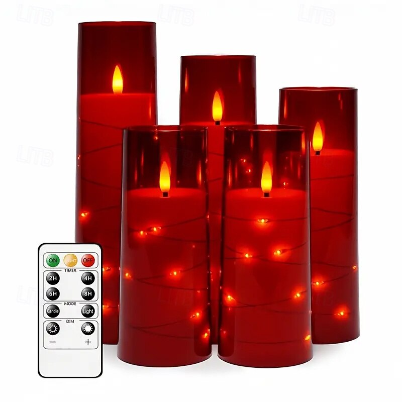 Kaars Zonder koorden Kerstmis Eenvoudig Modern AA-batterijen aangedreven 5 stuks 2026 - $26.99 –P7