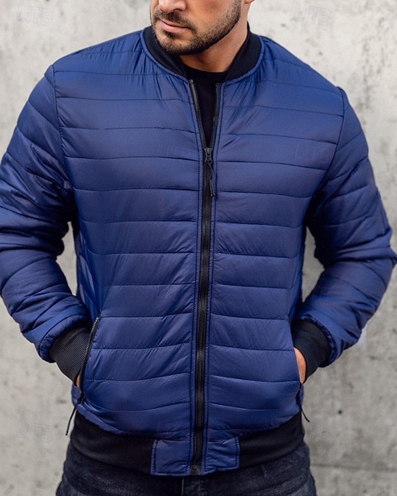 Per uomo Cappotto Invernale Giacca imbottita Tasca Poliestere Vacanza Abbigliamento quotidiano Data Regolare Moda Casual Confortevole Calore Termico Autunno & Inverno Colore Solido / Tinta Unita Nero del 2026 a $30.99 –P10