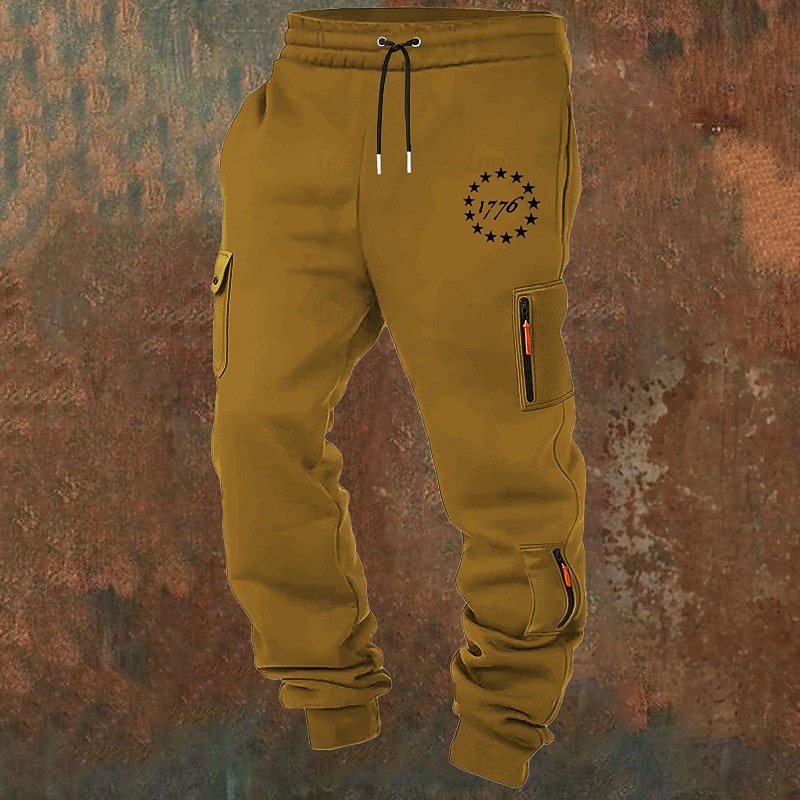 Homme Pantalons Cargo Joggings Pantalon Jogger Pantalons Cordon de serrage Avec Poches Taille Élastique Drapeau Américain Confort Respirant Occasionnel Quotidien Extérieur Mode Style Classique Noir de 2026 ? $26.99 –P9