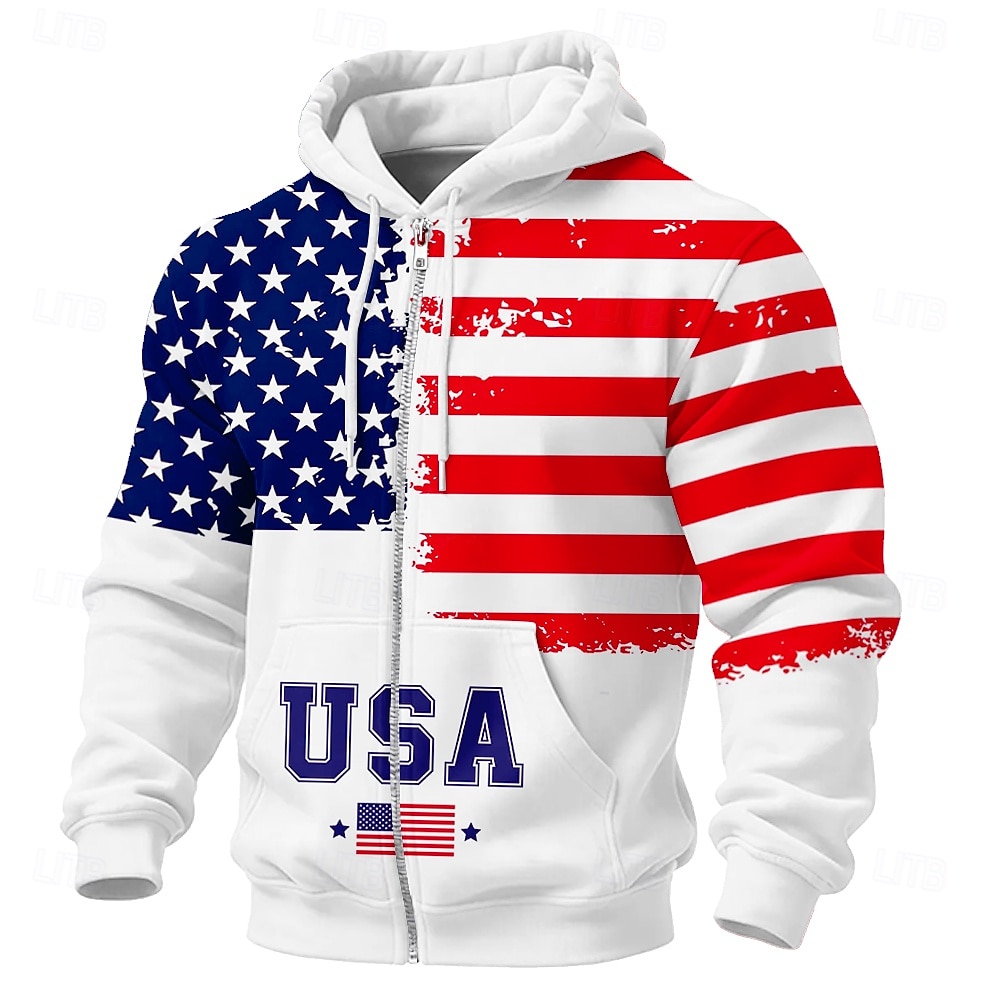 250° anniversario dell'America Per uomo Bandiera Americana Felpa con Cappuccio Giacca di pelle Felpa Moda Cool Quotidiano Manica Lunga Con Cappuccio Abbigliamento casual alla moda Vacanza Uscire del 2026 a $31.99 –P3
