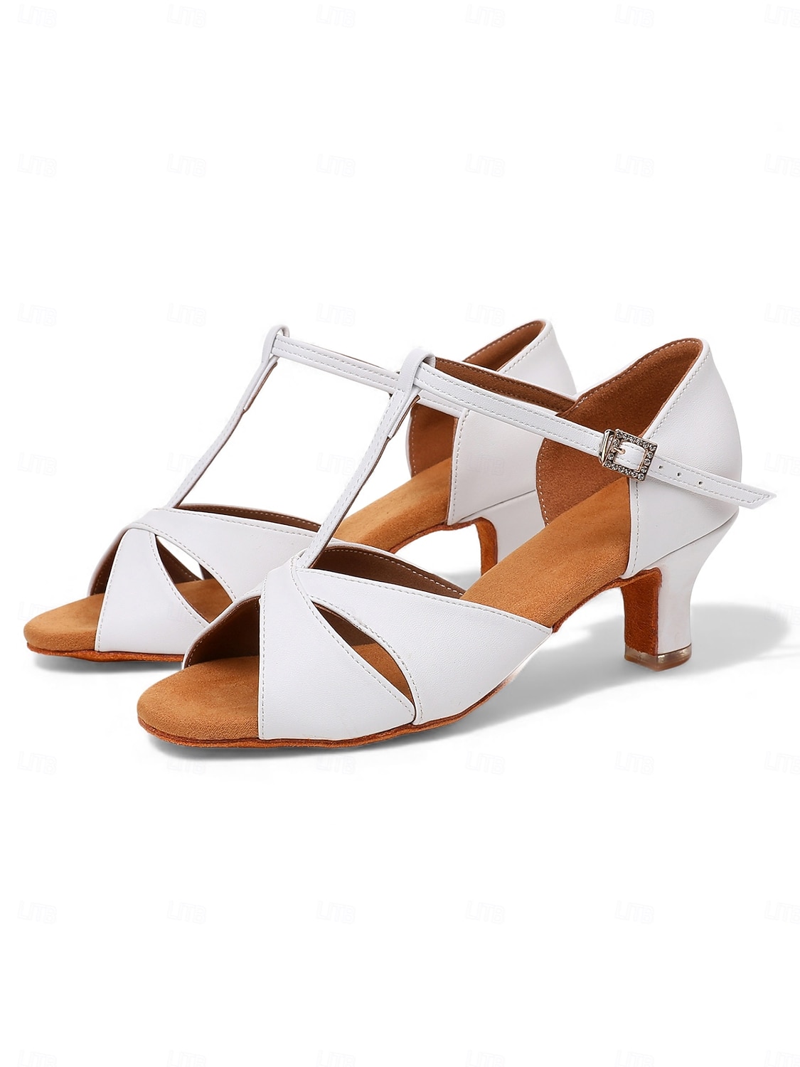 Γυναικεία χρυσά παπούτσια λάτιν χορού με σχέδιο T-strap, χαμηλοτάκουνα σανδάλια σάλσα για ballroom, για επαγγελματίες χορευτές και παραστάσεις εξάσκησης. 2026 - $31.2 –P4