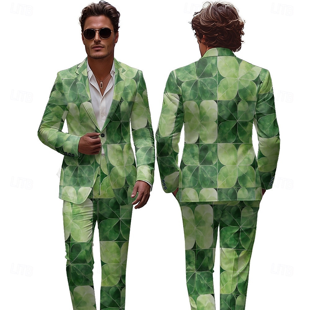 St. Patrick 2026 Shamrock Irish Carnival Pants Suits & Blazers Novelty Funny Adults' Men's Saint Patrick's Day Casual Party Easy Carnival Costume Dress Up 2026 - $79.99 –P8