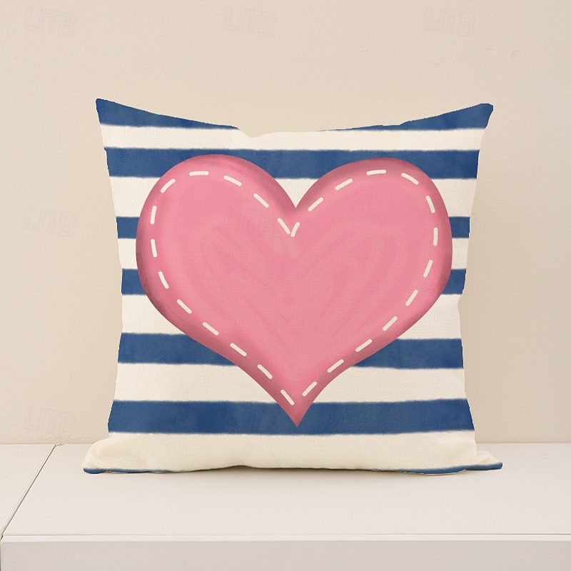Valentine's Day Pillow Cover, Heart Print Decorative Cushion for Sofa, Bedroom, Living Room, Perfect for Creating a Romantic Holiday Atmosphere, Cozy Accent Pillow for Home Decor 2026 - $13.99 –P7