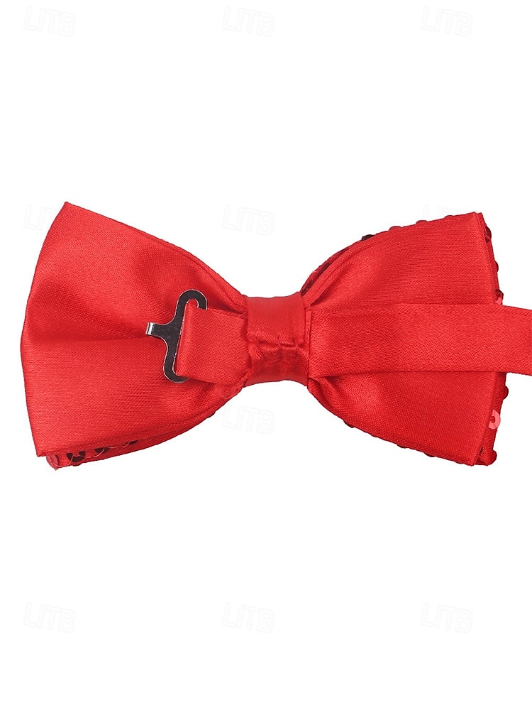 Men's Sequin Bow Tie, Polyester Material, Available in Multiple Colors, Perfect for Carnival & Masquerade Balls, Fun & Festive Accessory 2026 - $11.99 –P7