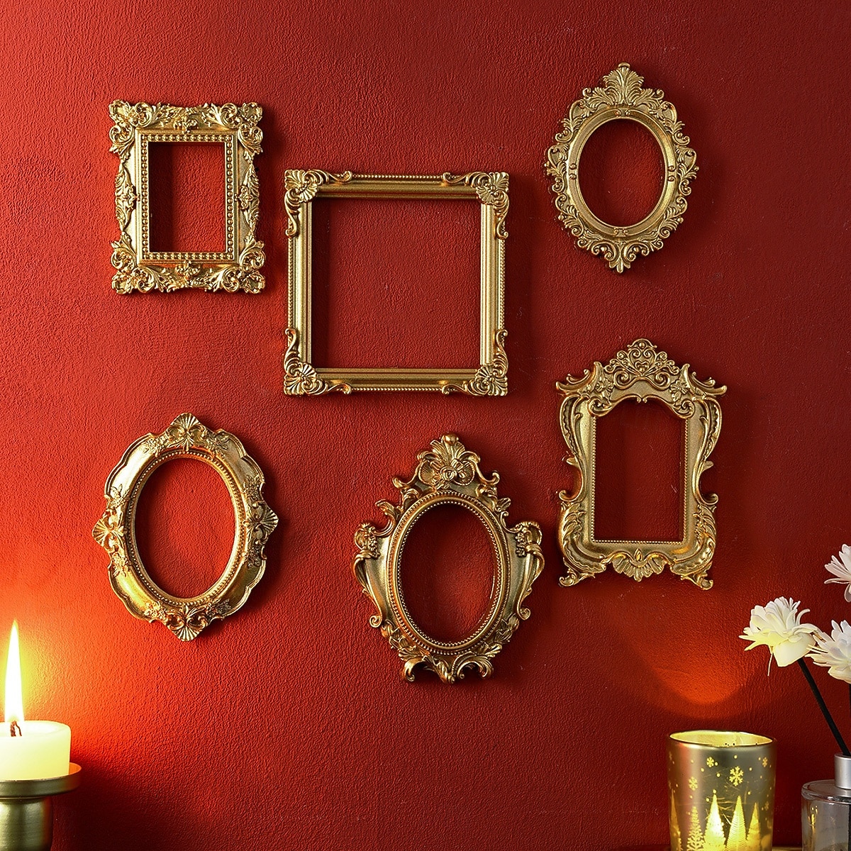1 szt. Materiał żywiczny w stylu europejskim, trójwymiarowa, wzorzysta złota rama do dekoracji, dekoracja ścienna DIY, odpowiednia do zdjęć, dekoracja salonu, dekoracja miniaturowego domu 2026 - $9.99 –P9