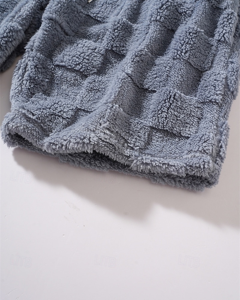 Men's Shorts Casual Shorts Pocket Elastic Waist Fleece Plain Warm Breathable Knee Length Outdoor Vacation Daily Wear Vacation Fashion Black Gray Micro-elastic 2026 - $18.99 –P8