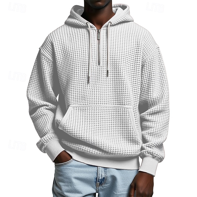 Homme Sweat à capuche Sweat à capuche gaufré Violet Gris Clair À capuche Uni Poche kangourou Texturé Occasionnel Quotidien Sport & Loisir Streetwear Frais Vêtements de sport Printemps & Automne de 2026 ? $34.99 –P9