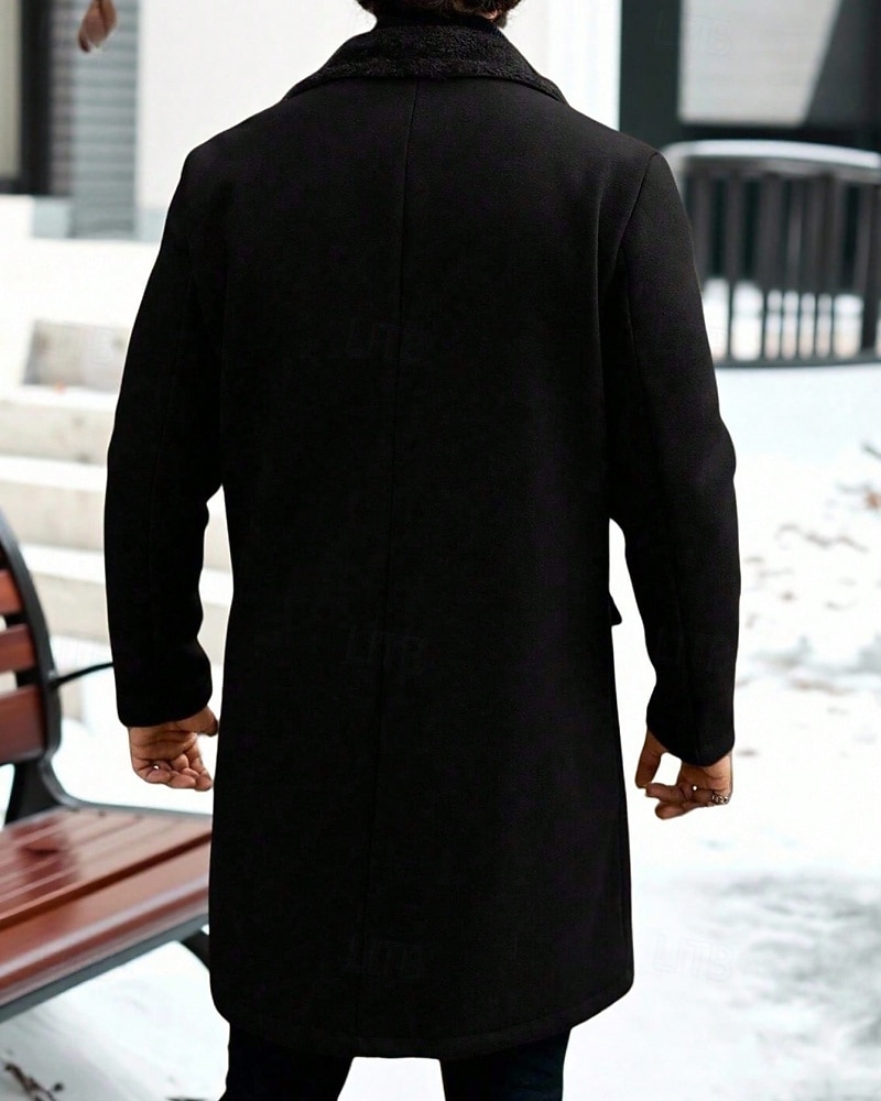 Miesten Talvitakki Fleecetakki Päällystakki Pitkä trenssitakki Trenssitakki Päivittäin ulko- Syksy Talvi Polyester Pidä lämpimänä Päällysvaatteet Vaatetus Klassinen Vapaa-aika Tavallinen Tasku 2026 - $54.99 –P16