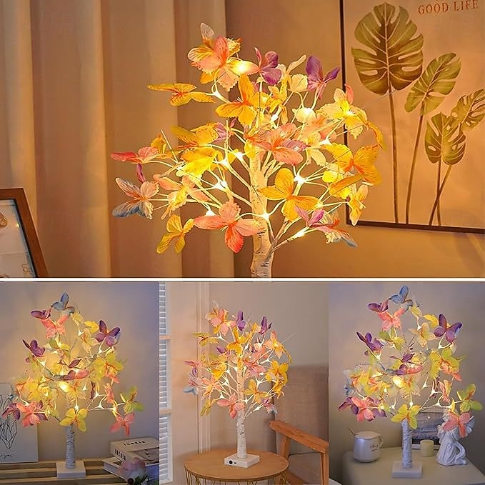 Simulated Butterfly LED Birch Tree Light 60cm-24LEDs AAA Battery USB Dual purpose Indoor Spring and Summer Bedroom Bedhead Living Room Dining Room Party Wedding Atmosphere Decoration Ornament Lights 2026 - $23.99 –P4