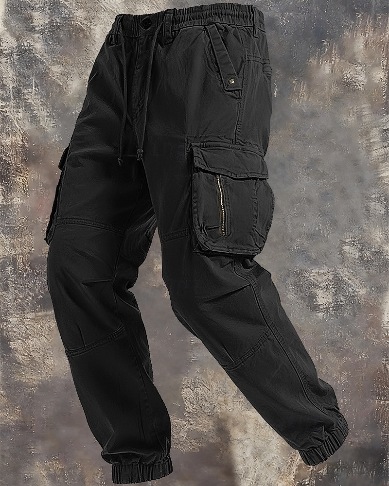 Per uomo Pantaloni Cargo Joggers Pantaloni Coulisse Elastico in vita Multi-tasche Semplice Antivento Comodità Quotidiano All'aperto Ferie Streetwear Elegante Nero Verde militare Inelastico del 2026 a $48.99 –P5