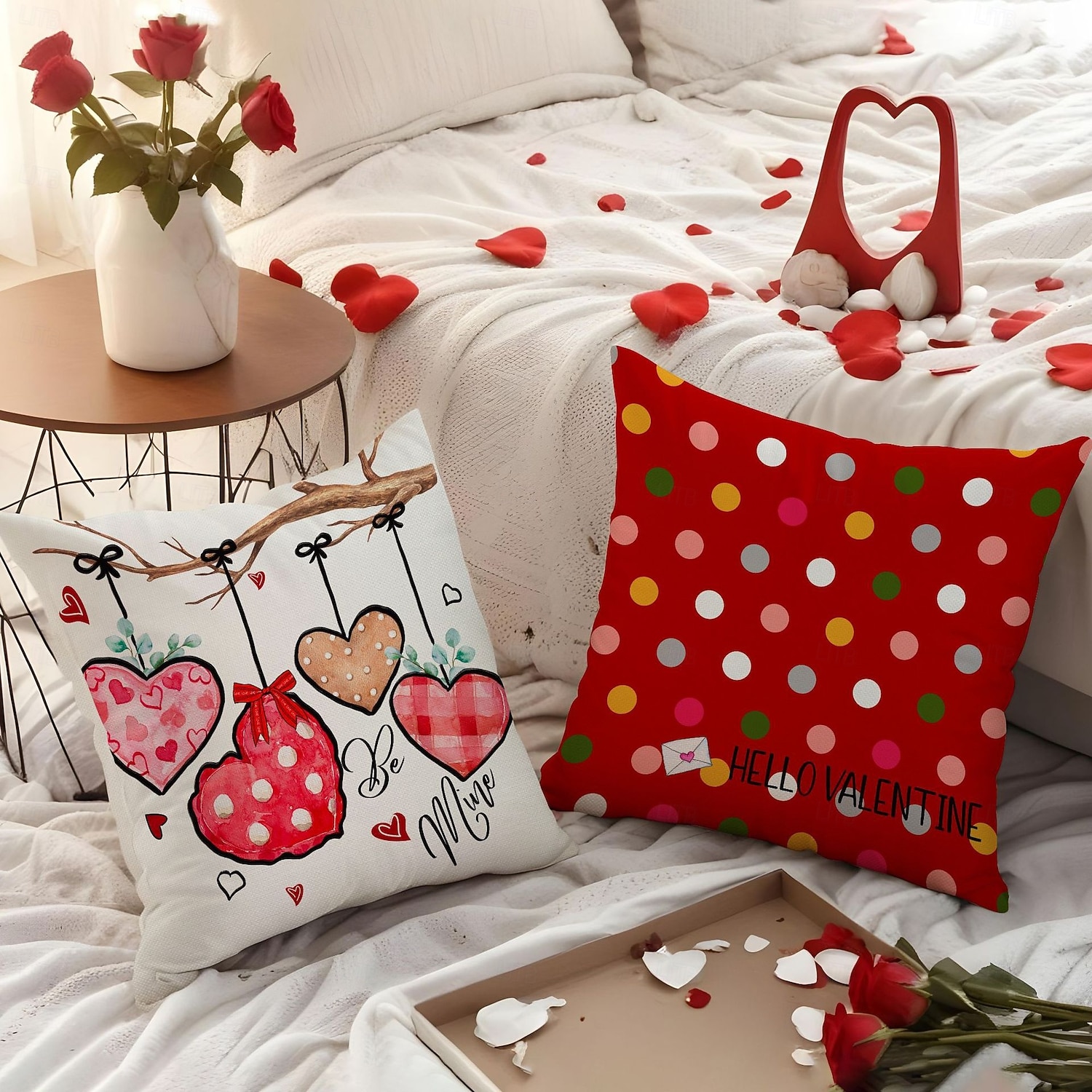Valentine's Day Throw Pillow Cover, Red Heart Balloon Decorative Cushion, Romantic Atmosphere Pillow for Sofa, Living Room, Bedroom, Cozy Holiday Accent 2026 - $13.99 –P2