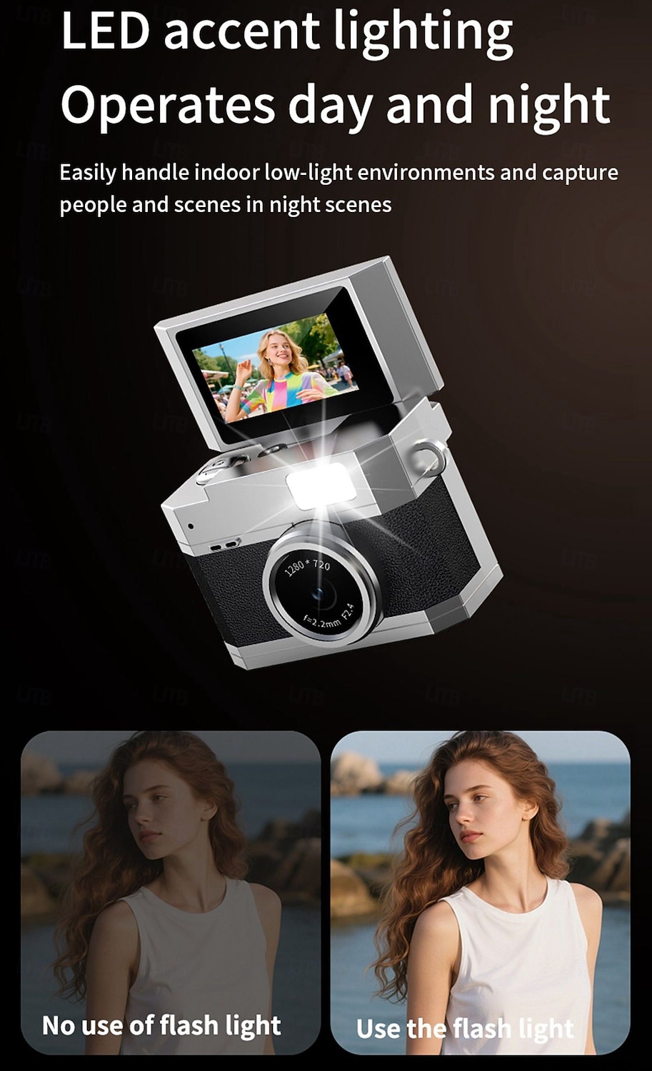 New Thumb-Sized Flip Screen Mini Camera Retro Digital Camera Mini with Lanyard 180 Flip Screen Video Mode Multi-Style Beauty Filters Valentine's Day Gift 2026 - $38.99 –P8