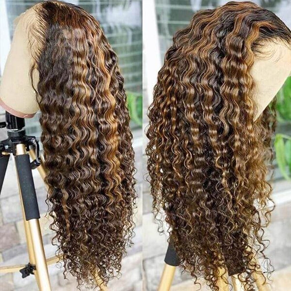 Highlight P4/27 13x4 Front Lace Perücke aus Echthaar, Deep Wave, 150% Dichte 2026 - $307.29 –P5