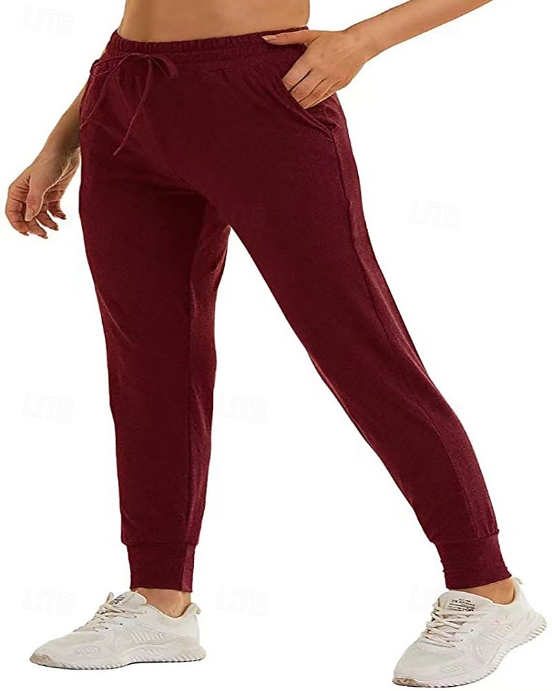 בגדי ריקוד נשים מכנסי טרנינג מכנסיים מחודדים צ'ינו אופנתי סגנון רחוב יום יומי באורך מלא מותן בינונית אחיד שרוך כיס קומפורט נוח מיקרו-אלסטי יומי בָּחוּץ חופשה אפור כהה שחור לבן יין אביב סתיו חורף רגיל 2026 - $22.99 –P4