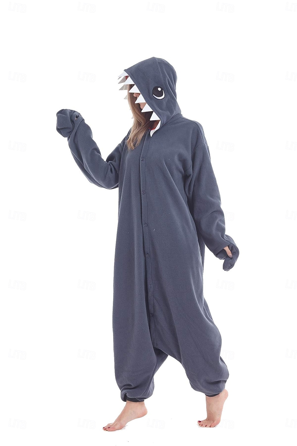 Pijamale Kigurumi Costum de grup Costumul Onesie Animal Rechin Cald Confortabil Capișon Lână  Adulți Bărbați Pentru femei Unisex Halloween Carnaval Petrecere Performanță homewear Îmbrăcați-vă 2026 - $41.99 –P6