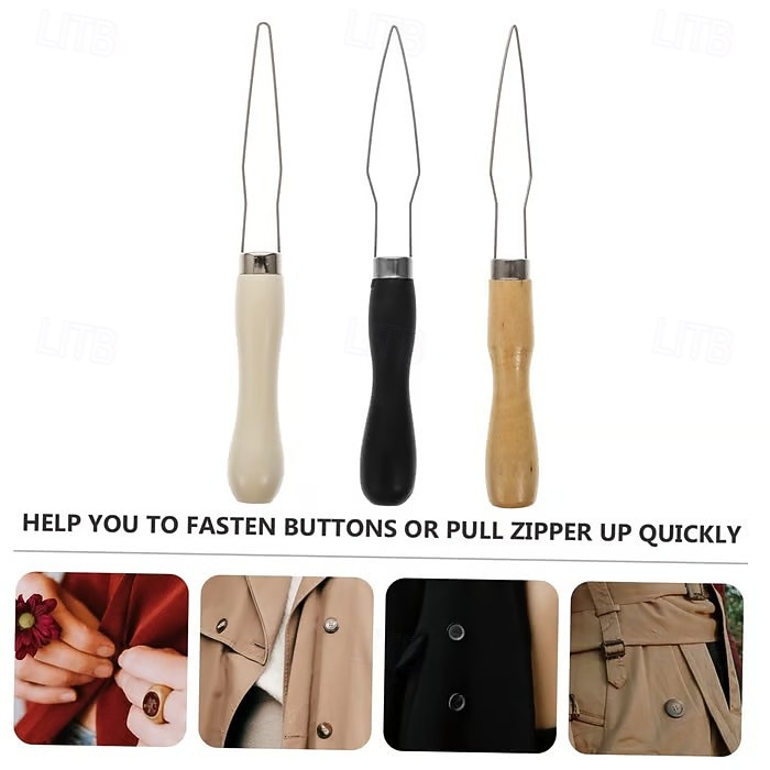 3-teiliges Knopfhaken-Set, praktisches Ankleidewerkzeug für Senioren und Menschen mit Arthritis, Knopfhilfe für Hemden, Jacken und Bekleidungsaccessoires 2026 - $13.99 –P1