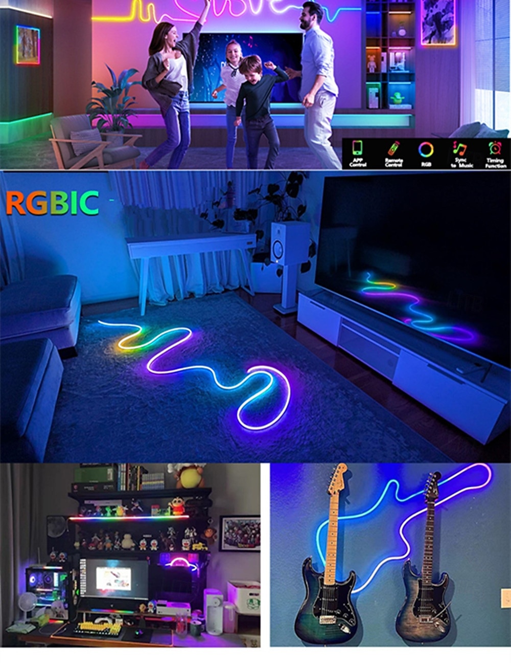 1Set 5V RGBIC Neon Strip Light 1M 2M 3M 5M 10m USB Waterproof Flexible Ribbon Tape Neon Lights With APP Bluetooth Remote Control For Home Decor 2026 - $17.99 –P2