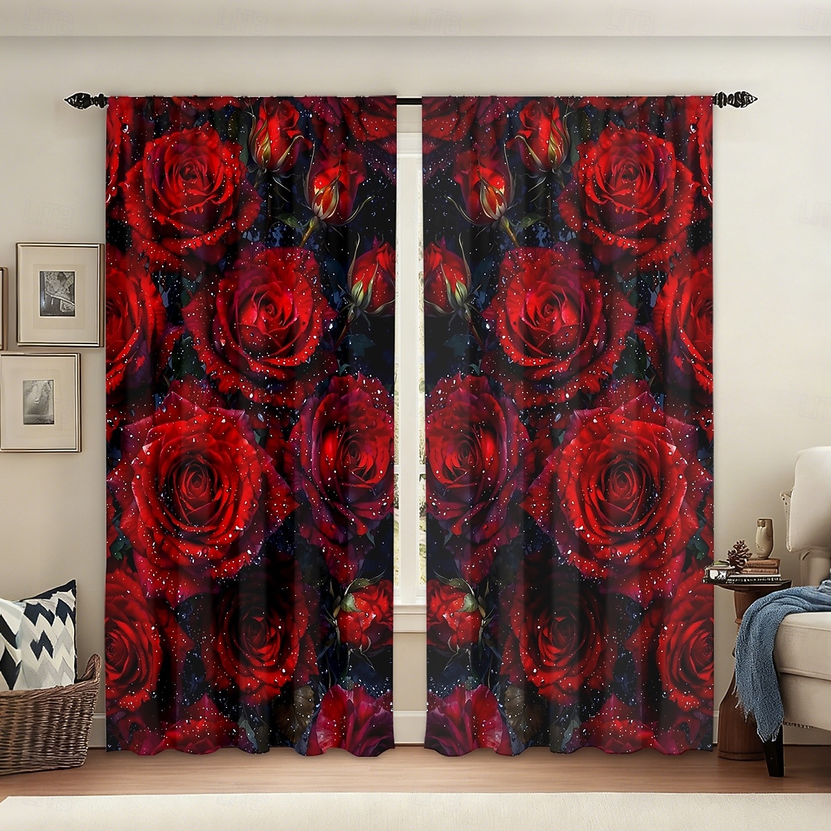 Alla hjärtans dag-gardin i tunt tyg för fönster, röd med dekorativ bolldesign, eleganta mjuka fönstergardiner, romantisk heminredning för sovrum och vardagsrum 2026 - $30.99 –P4