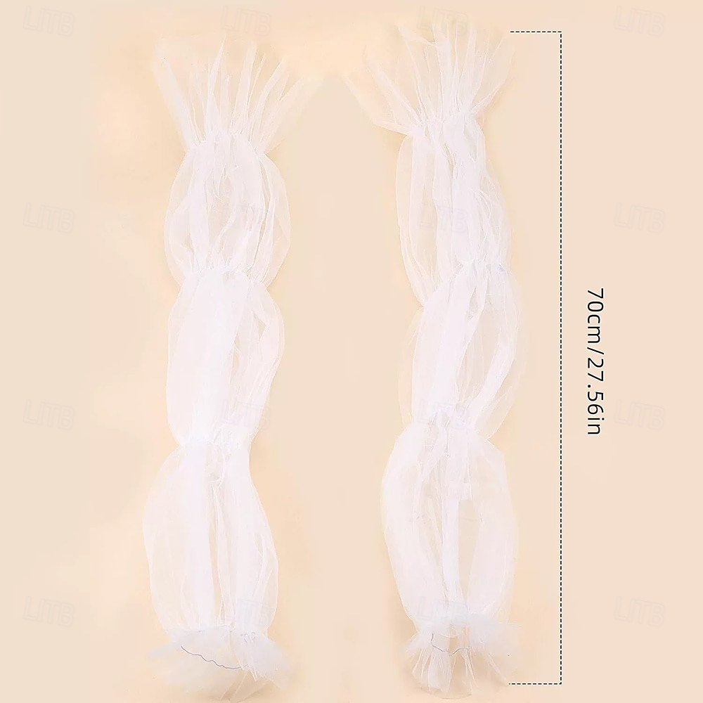 Net / Terylene Knee-Length Glove Elegant / Vintage Style With Pure Color Wedding / Party Glove 2026 - $17.49 –P1