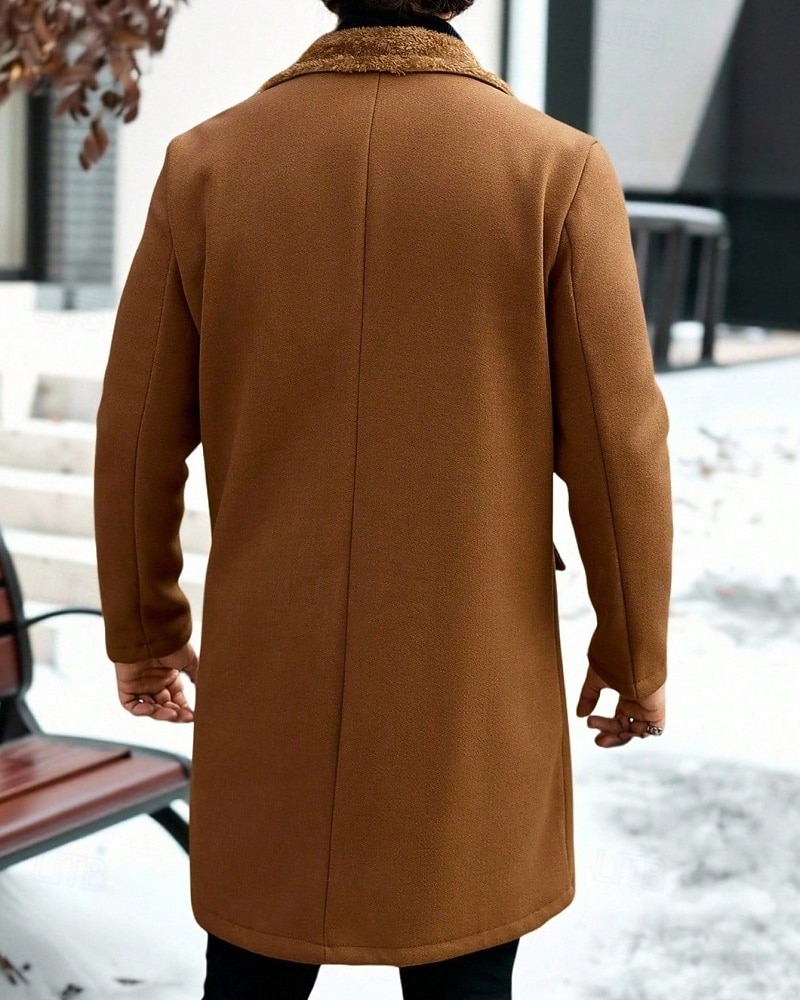 Miesten Talvitakki Fleecetakki Päällystakki Pitkä trenssitakki Trenssitakki Päivittäin ulko- Syksy Talvi Polyester Pidä lämpimänä Päällysvaatteet Vaatetus Klassinen Vapaa-aika Tavallinen Tasku 2026 - $54.99 –P2