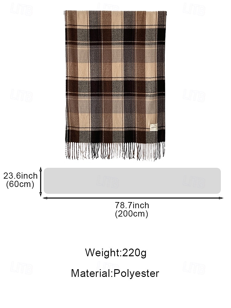 2026年 メンズフェイクウールポリエステルスカーフ、チェック柄デザイン、複数の色、ギフトに最適  コレクション – $14.99 –P11