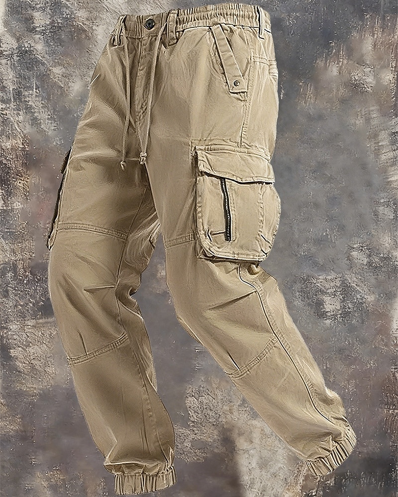 Per uomo Pantaloni Cargo Joggers Pantaloni Coulisse Elastico in vita Multi-tasche Semplice Antivento Comodità Quotidiano All'aperto Ferie Streetwear Elegante Nero Verde militare Inelastico del 2026 a $48.99 –P6