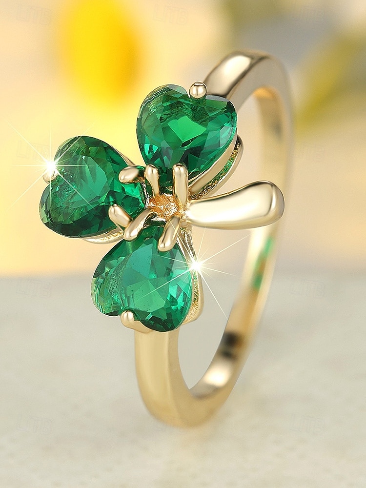 Dámský prsten s trojlístkem a jetelem ke Dni svatého Patrika, měděný materiál, elegantní šperk pro štěstí v irském stylu pro dámy, ideální pro sváteční oslavy, průvody, večírky a slavnostní nošení. 2026 - $11.99 –P5