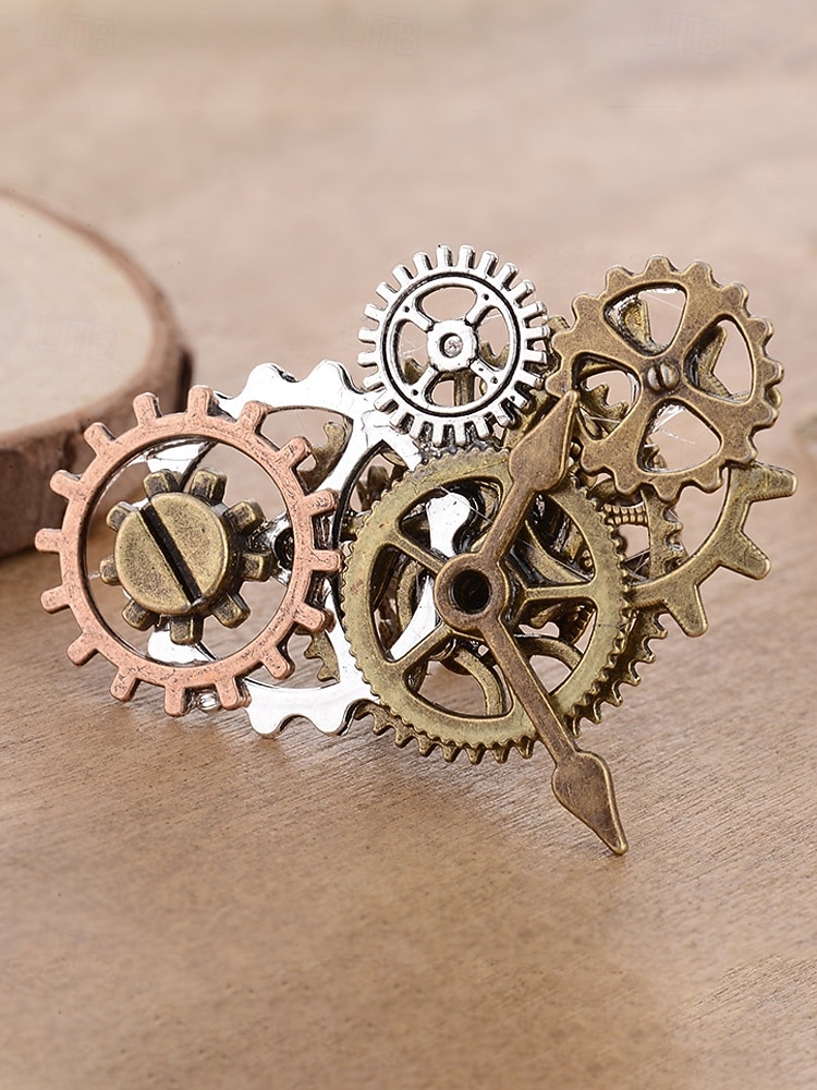 Naisten Mardi Gras steampunk antiikkiseosrataskäyttö ja kelloa käden sormus - monivärinen teollinen lisävaruste karnevaaleille ja pukeutumisjuhliin 2026 - $7.99 –P15