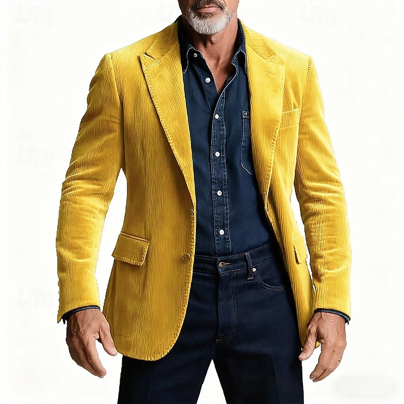 Ανδρικά Μπλέιζερ Κοτλέ Μπλέιζερ Επιχείρηση Κοκτέιλ Πάρτι Γαμήλιο Πάρτι Μοντέρνα Καθημερινό Άνοιξη Φθινόπωρο Πολυεστέρας Σκέτο Τσέπη Κουμπιά Άνετο Μονόπετο Χρωματιστή ζακέτα 2026 - $54.99 –P4