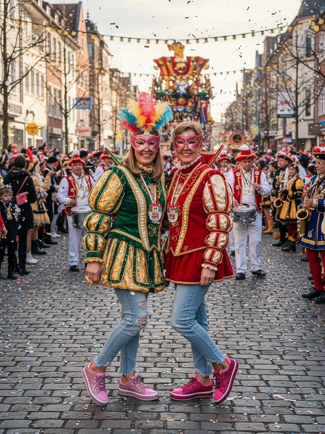 Damsneakers med rosa glitter och snörning – glittrande platåskor för vardagsbruk, karneval, festivaler och fester 2026 - $46.99 –P3