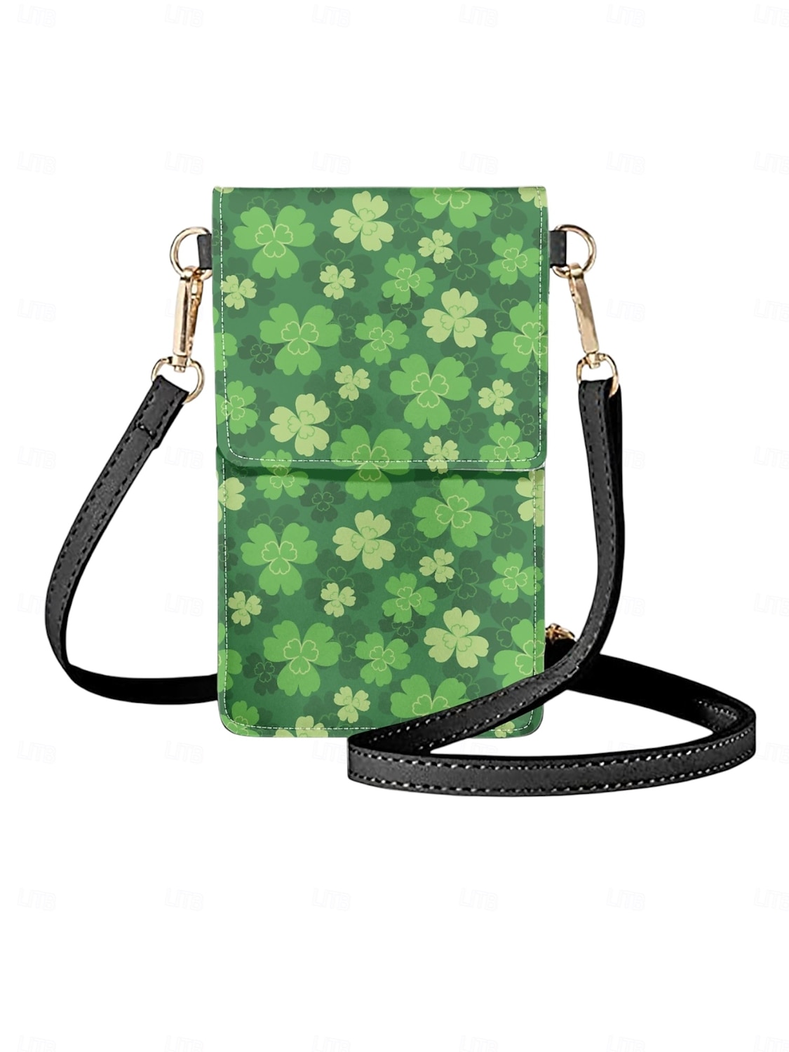 borsa a tracolla da donna con stampa trifoglio per San Patrizio – motivo trifoglio verde, elegante &accessorio festivo per le celebrazioni del 2026 a $24.99 –P1