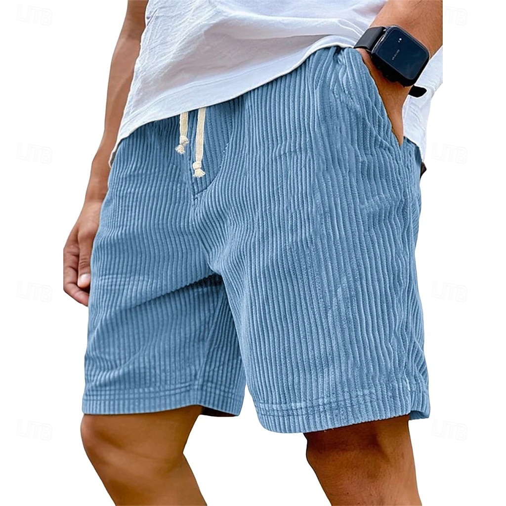 Bărbați Pantaloni Scurți Pantaloni scurți casual Pantaloni scurți din velur Cordon Talie elastică Culoare solidă Confort Lungimea genunchiului Zilnic În aer liber Haine de strada Vacanță Modă Negru 2026 - $18.99 –P1