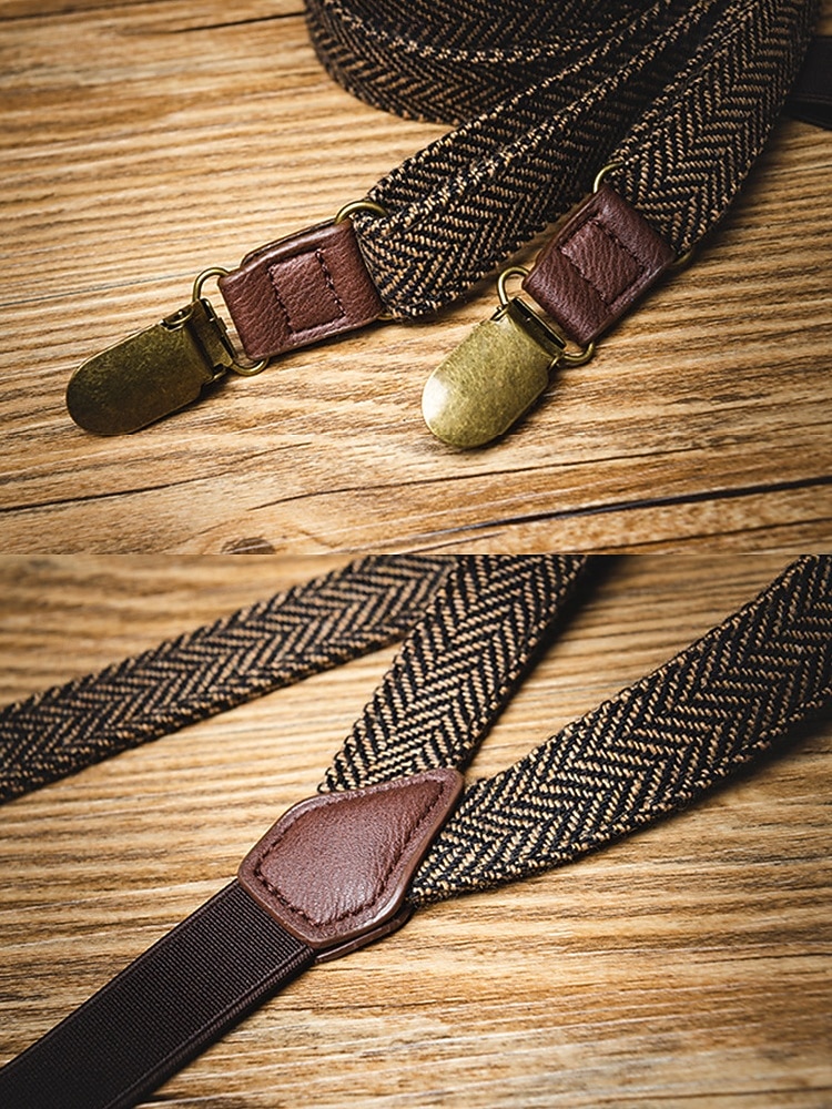 2026年 男性用ポリエステルサスペンダー、ヘリンボーンデザイン、ヴィンテージスタイル、ケルンカーニバルとコスチュームに最適  コレクション – $14.99 –P6