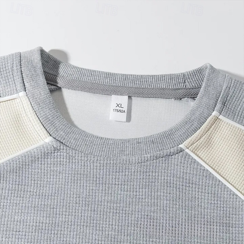 Ανδρικά Πουλόβερ Φούτερ πουλόβερ με κουκούλα και πουλόβερ Βαθυγάλαζο Γκρίζο Μπλε Απαλό Στρογγυλή Ψηλή Λαιμόκοψη Όρθιος γιακάς Σκέτο Κουρελού Μπλοκ χρωμάτων Causal Καθημερινά Αθλήματα & Ύπαιθρος 2026 - $28.99 –P5