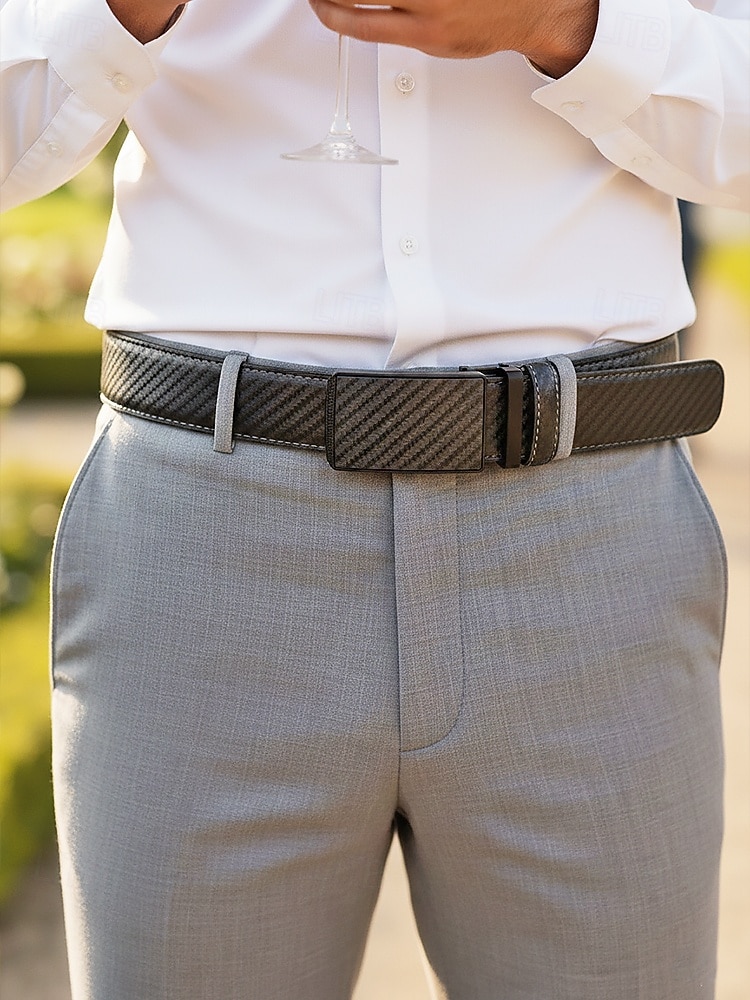 Мужской ремень из искусственной кожи с рисунком под карбон, регулируемый, в нескольких цветовых вариантах, идеально подходит для свадеб и в качестве подарка. 2026 - $14.99 –P2