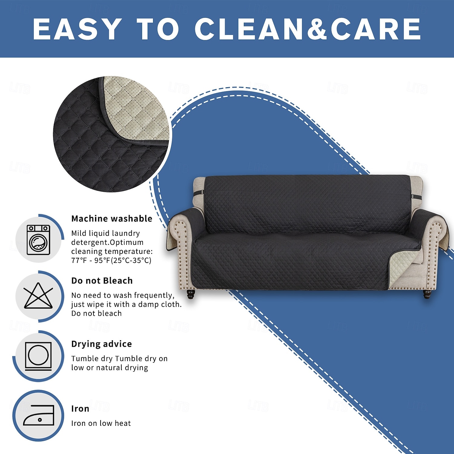 Funda de sofá acolchada elástica e impermeable, apta para mascotas, funda protectora de cojín para el hogar, sala de estar, regalo para dueños de mascotas 2026 - $46.99 –P10