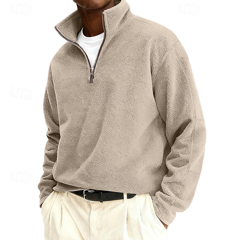 Per uomo Maglia Felpa in pile Maglione Felpa con zip corta Rosso bordeaux Nero Verde chiaro Cachi Grigio Colletto Mao Semplice Patchwork Casuale Quotidiano Sport & Outdoor Streetwear Cool del 2026 a $24.99 –P3