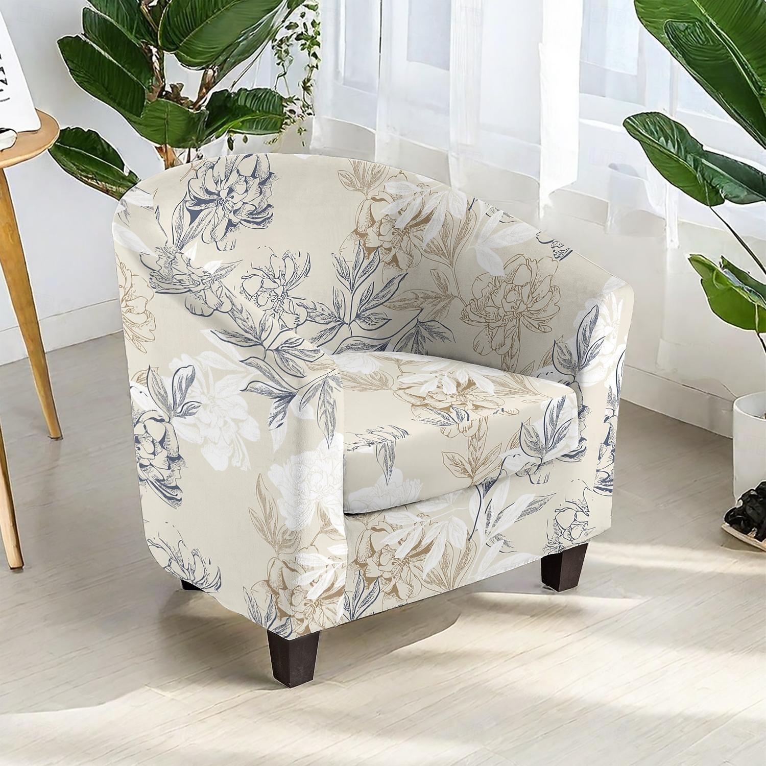 Club Chair Cover Striped, Plant, and Geometric Printed Polyester Slipcovers for Living Room, Bedroom, and Home Office 2026 - $73.99 –P7