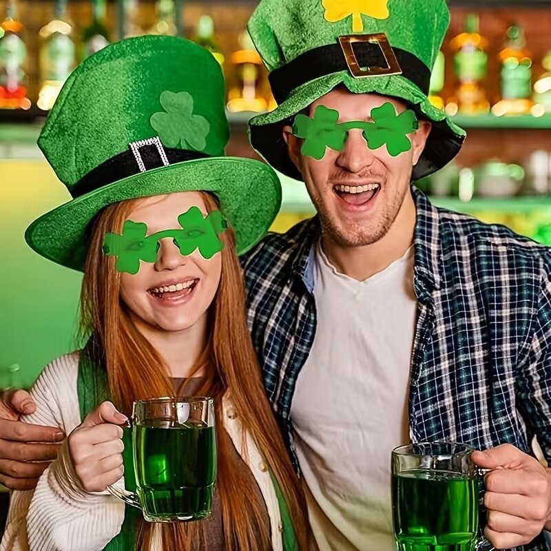 Conjunto de 10 óculos com trevo de quatro folhas verde-irlandês para o Dia de São Patrício - acessórios de festa e fantasias de trevo da sorte. de 2026 por $15.99 –P5