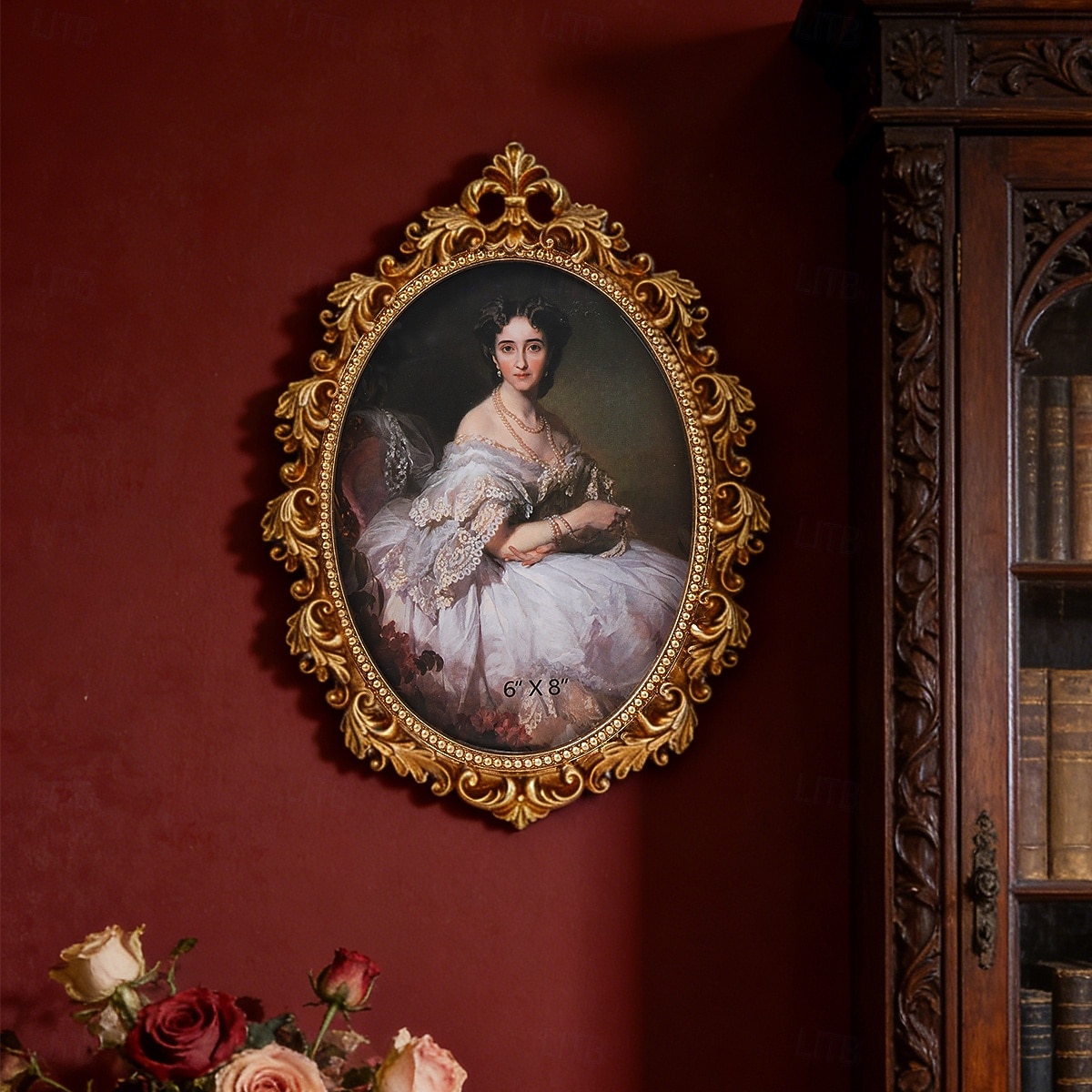 إطار صور جداري مزخرف بنقوش ذهبية على الطراز الأوروبي القديم، مصنوع من مادة الراتنج، مناسب لعرض الصور العائلية وجلسات التصوير. 2026 - $22.99 –P1