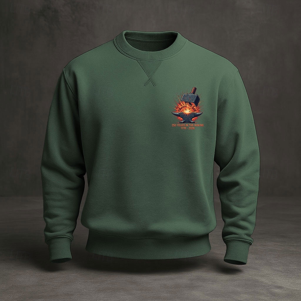 Amerikas 250-årsjubileum Herr Tröja Rund hals Blå Ljusblå Svart Gul Grön Vinter Vår & Höst Designer S M L XL 2XL 3XL 2026 - $31.99 –P8