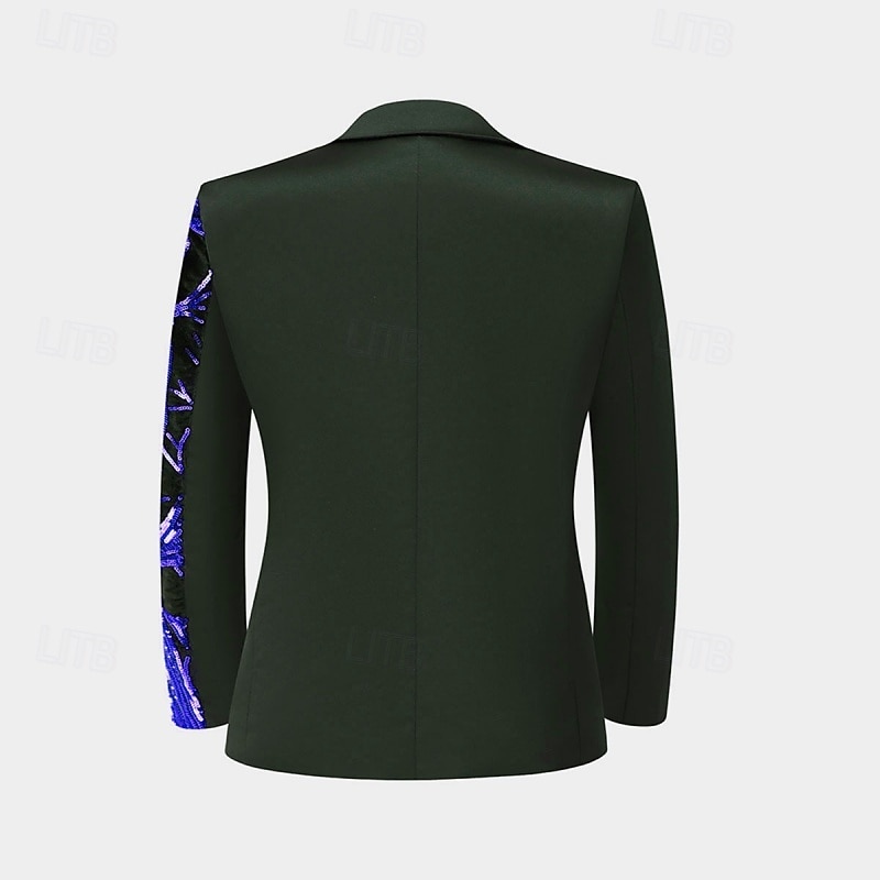Kids Boys' Blazer Outerwear Sequin Tree Long Sleeve Pocket Buttons Coat Party Fashion Streetwear Cool Blue Red Purple Spring Fall 4-12 Years 2026 - $74.99 –P14