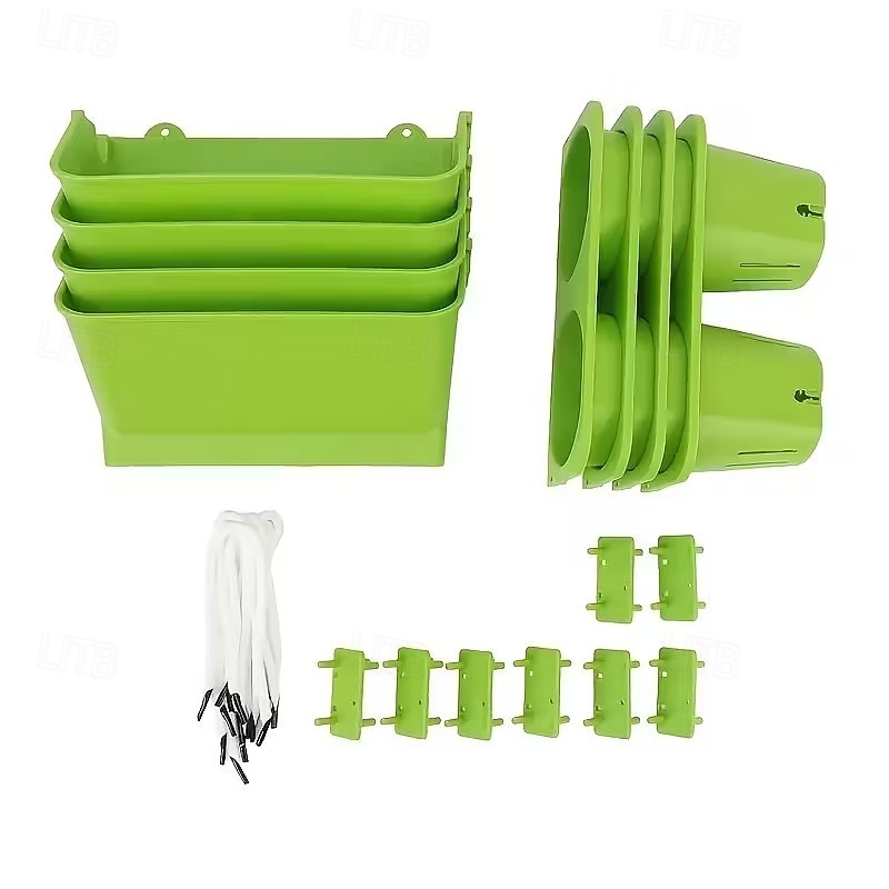 4 ks nástěnných květináčů, vertikálních květináčů, květináčů do sáčků na rostliny, zahradních květináčů, nádob na květiny, zeleninu, bylinky, vnitřní a venkovní zahradní dekorace 2026 - $28.99 –P12