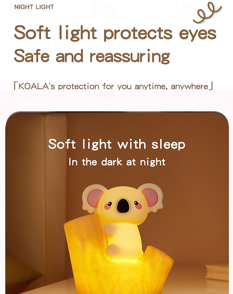 7-Color Gradient Koala Soft Silicone Patting Light Usb Charging Nightlight Timer Christmas New Year Festival Birthday Gift Bedroom Atmosphere Light 2026 - $23.99 –P14